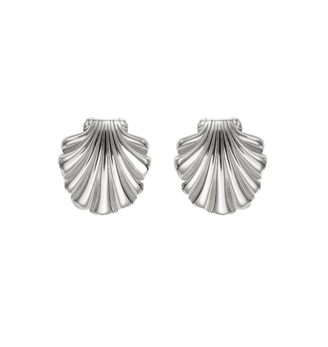 ETÉREA SILVER SHELL EARRINGS